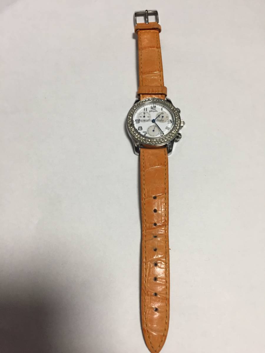 動作確認済み 腕時計 レディースウォッチ フォリフォリ Folli Follie 白文字盤 ラインストーン 【S-120701】