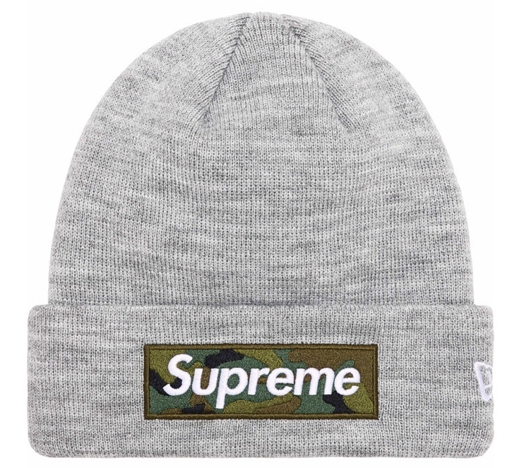 新品 即決 23AW Supreme New Era Box Logo Beanie Heather Grey シュプリーム ニューエラ ボックスロゴ ビーニー