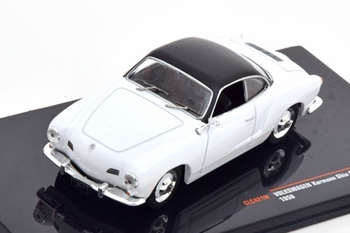 ixo　1/43　VW・カルマン ギア クーペ　white/flatblack　1958