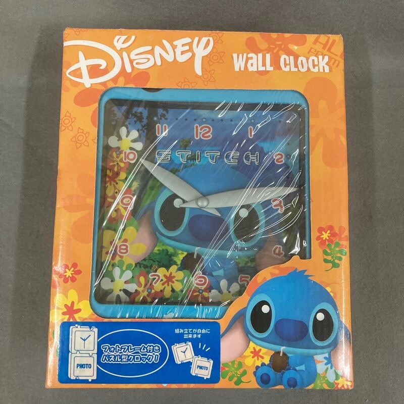 リロ＆スティッチ WALL CLOCK 未開封品 フォトフレーム付パズル型クロック 時計 ディズニー