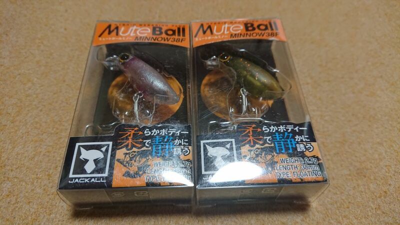 ジャッカル ミュートボール ミノー 38F 2.7g 2個セット 新品1 jackall MUTEBALL MINNOW メバル アジ メッキ