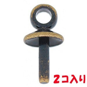 アクセサリーパーツ 金具 ヒートン ＮＯ２ ６×２ｍｍ 金古美 アンティークゴールド ２コ入り