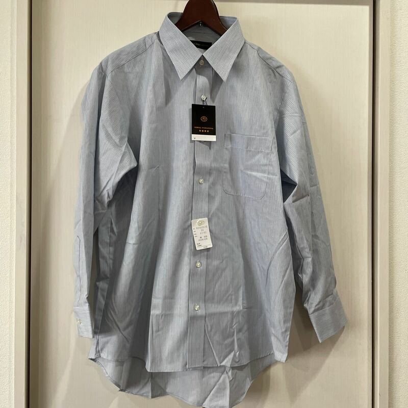 送料無料　新品　ROBROLL INTERNATIONAL 長袖ワイシャツ ドレスシャツ 43-82 ストライプ　形態安定　日本製　送料込み