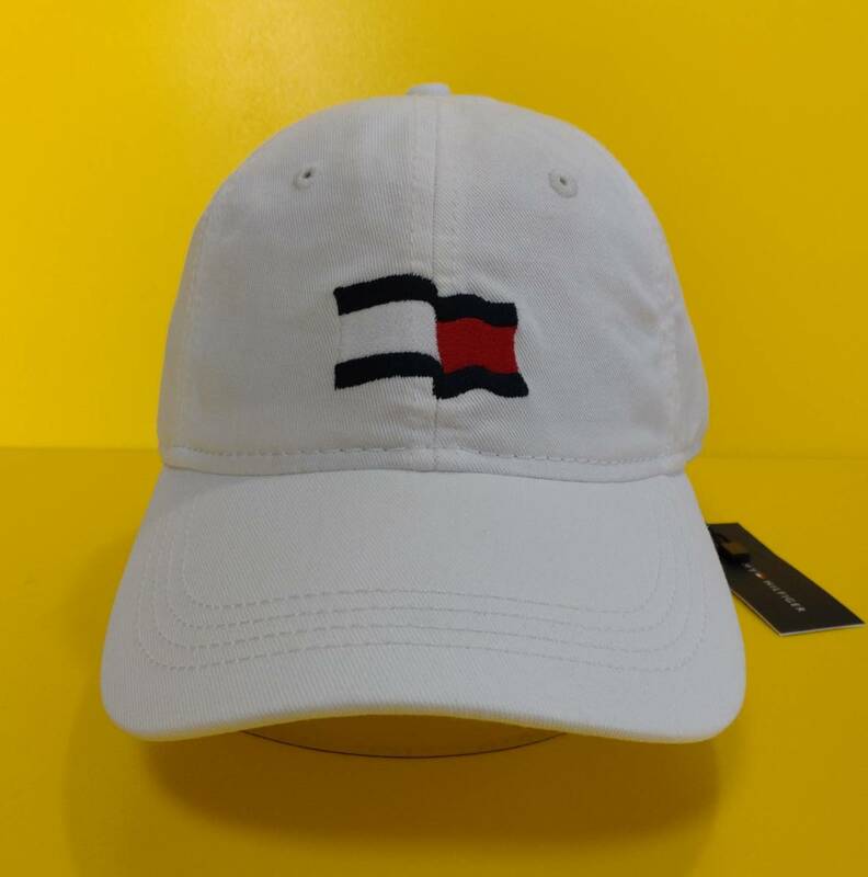 新品 トミーヒルフィガー 帽子 フラッグ ロゴ キャップ 男女兼用 ホワイト