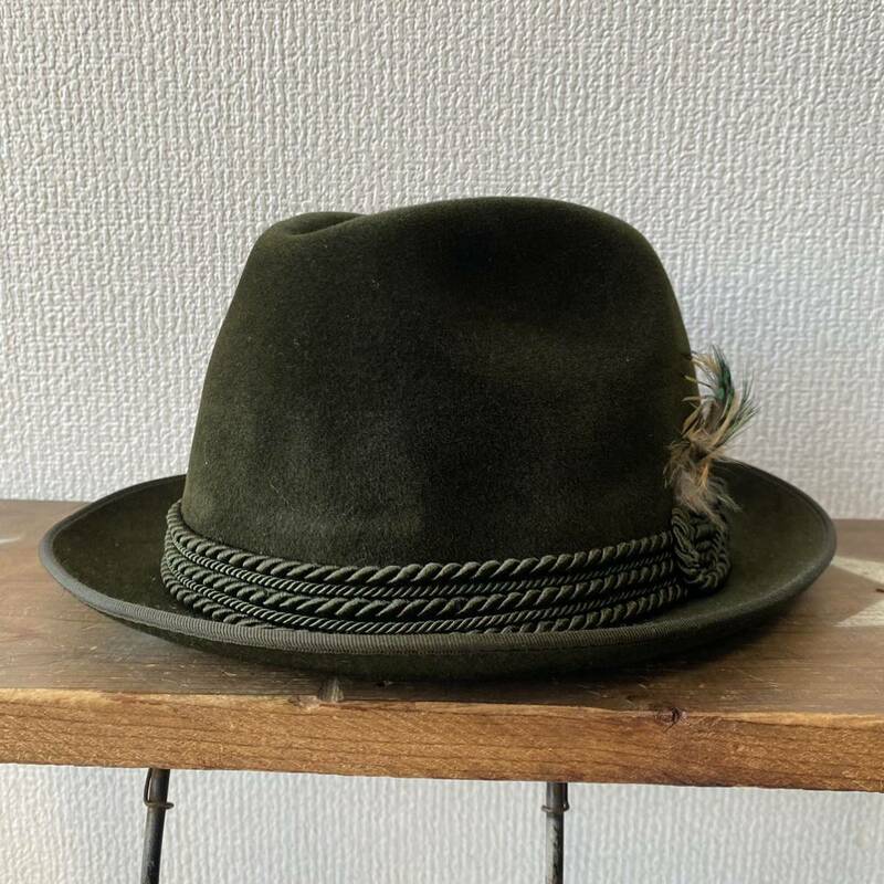 ドイツ製 Rockel ファー フェルト ハット ビンテージ 中折れ ソフト帽 帽子