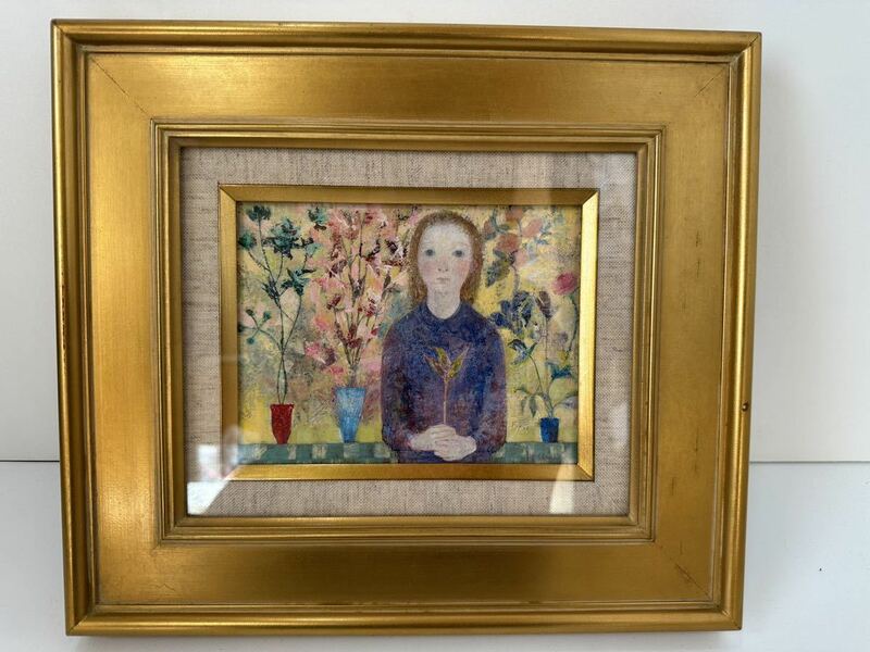 横江 逸美 「彼女の庭」 絵画 油絵 油彩 かわいい 世界観