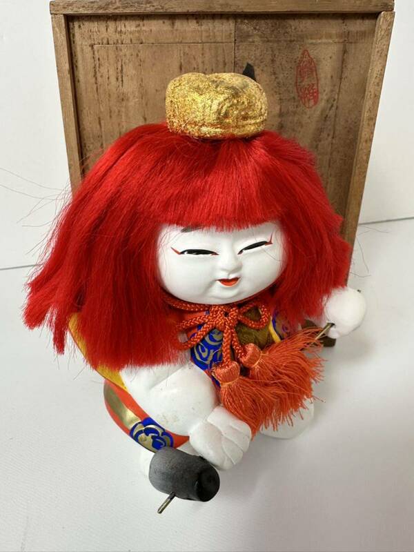 土人形 特撰 在銘 木箱入り 御所人形? 置物 飾り物 日本人形 伝統工芸品 レトロ アンティーク かなり古い