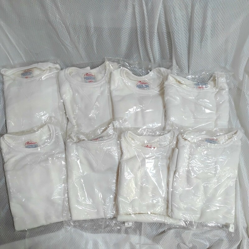 【まとめ売り】oldsummer　8枚　トレーナー スウェット　白　ホワイト　丸襟　長袖　長袖Tシャツ オールドサマー　Sサイズ　1206-C4-SA1