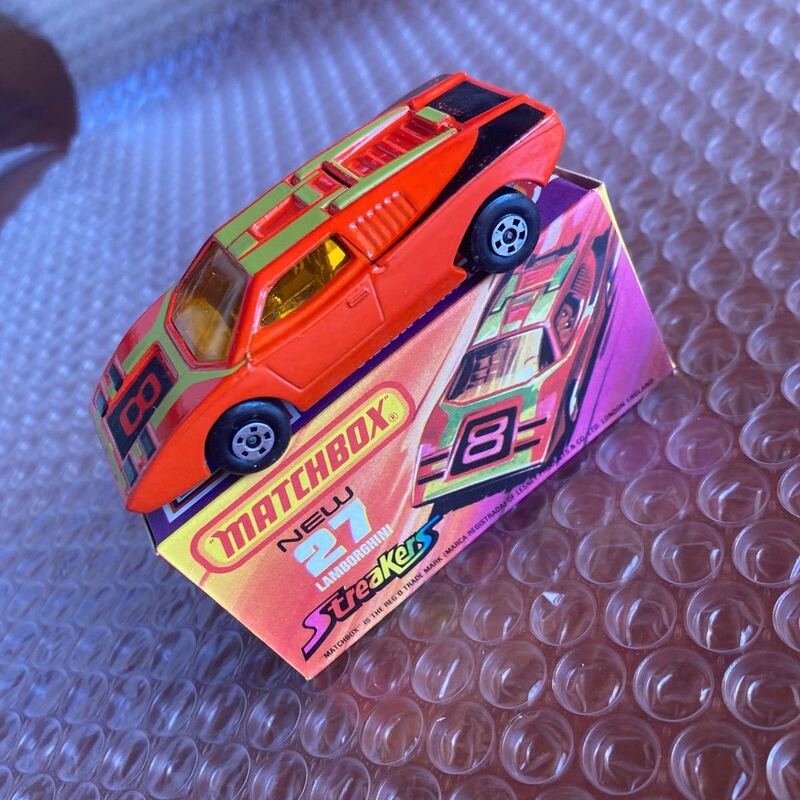 未使用【マッチボックス 】27 LAMBORGHINI イギリス製　LESNEY streakers MATCHBOX ミニカー　デッドストック　箱付き 1973 B