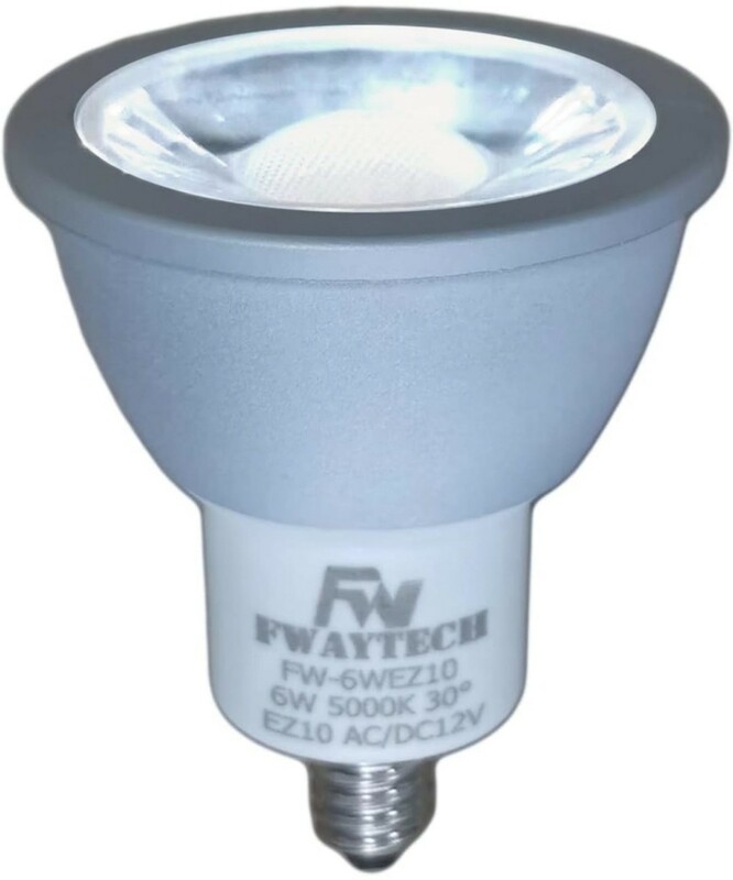 Fwaytech LEDスポット EZ10口金 12V LED電球 COB6W 昼白色相当 ダイクロハロゲン50W~60W相当 (6W EZ10口金 30度(1個), 昼白色相当(5000K))