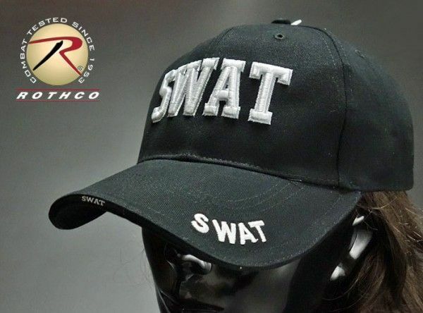 帽子 メンズ ミリタリー キャップ ROTHCO ロスコ ブランド SWAT 特殊部隊 ロゴ / ブラック