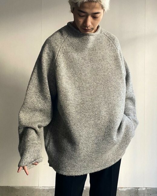 90's Shetland Wool Roll-neck Knit　XL　ロールネック　ニット　セーター　プルオーバー