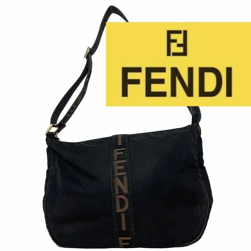 【FENDI フェンディ】 メッセンジャーバッグ ロゴ ナイロン