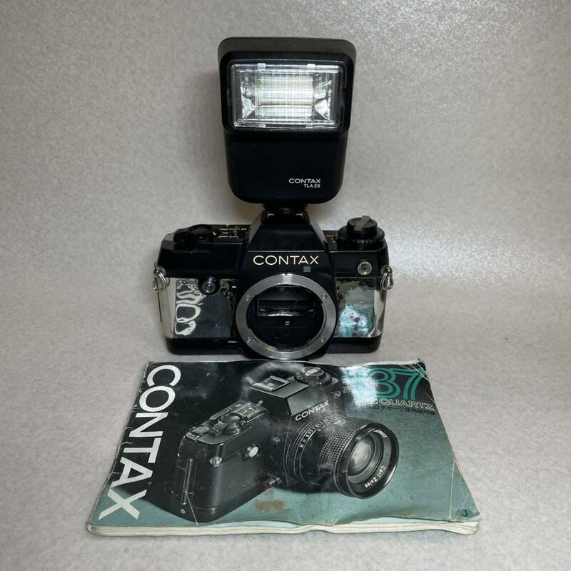 W3-1）CONTAX コンタックス 一眼レフ フィルムカメラ 137 MD QUARTZ / ストロボ TLA20 （94）