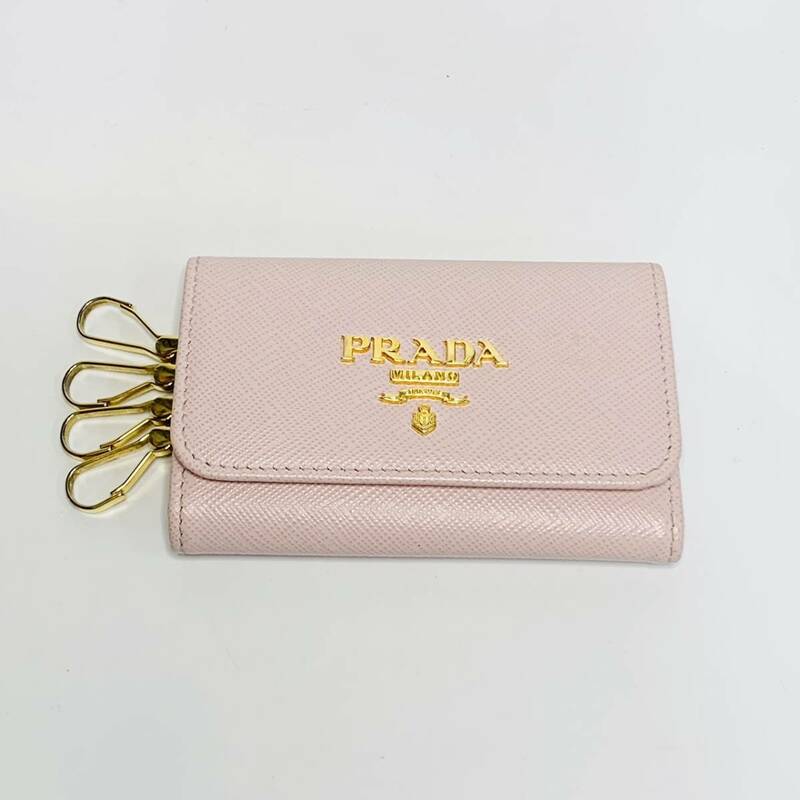 PRADA プラダ　レザー 4連キーケース ピンク