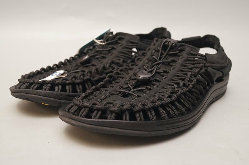 yh17-未使用 KEEN キーン サンダル ブラック 28.5cm ユニーク プレミアム レザー 箱付 シューズ スニーカー 靴