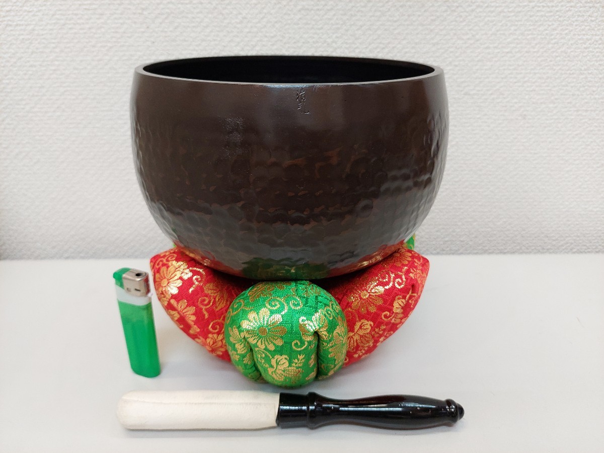 きん　けいす　大徳寺リン　銘入　清龍　国産　打物　六寸　約１８ｃｍ　三点　花布団撥付　鳴り物　デッドストック　荘厳　アウトレット