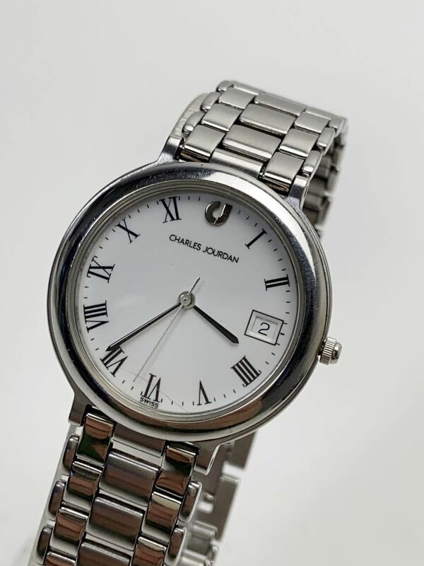 T824 CHARLES JOURDAN シャルルジョルダン 腕時計 スイス製 1041035 3針 白文字盤
