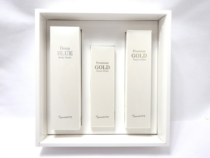 B23-2981 【スキンケアセット】サンクチュアリゴールド　化粧水（GOLD）/洗顔料（GOLD）/ボディソープ（BLUE)　未使用　箱入り