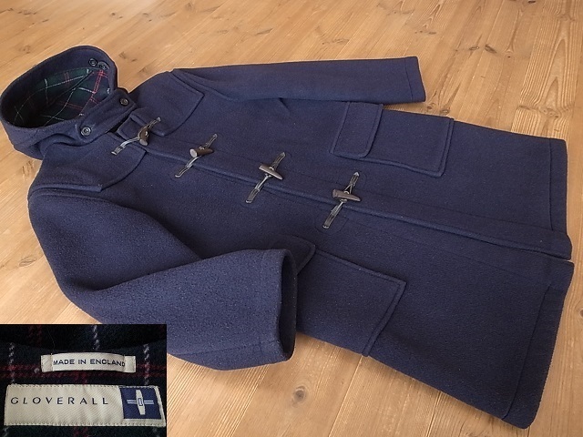 イングランド製 GLOVERALL グローバーオール 90年代 紺 ウール ダッフル ロング コート サイズ EUR46 M相当