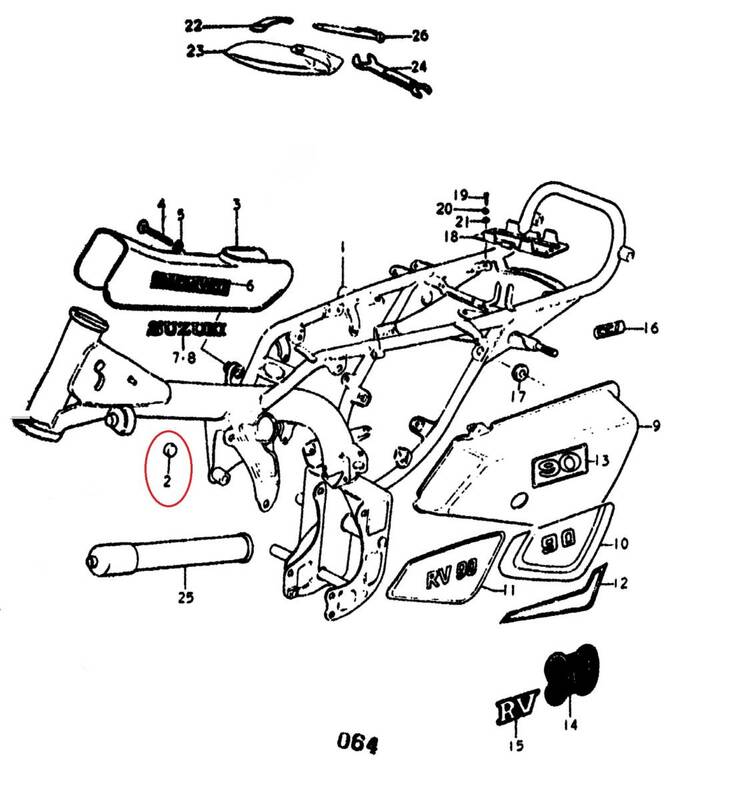 【スズキ純正部品】バンバン90　フレームカバークッション　新品　RV　SUZUKI