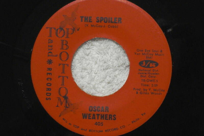 USシングル盤45’　Oscar Weathers ／ The Spoiler 　-　You Wants To Play　(Top And Bottom Records 405)　