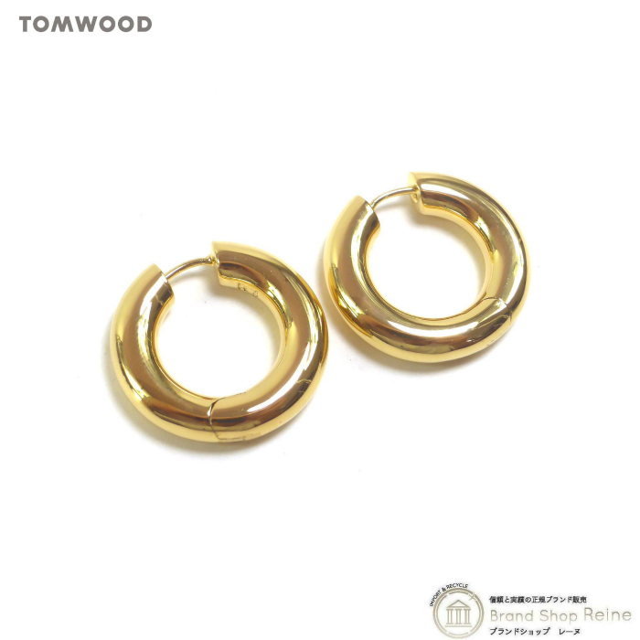 トムウッド （TOM WOOD） チャンキー フープ ミディアム ゴールド ピアス Chunky Hoops Medium Ag925/9KGD 両耳用（新品）