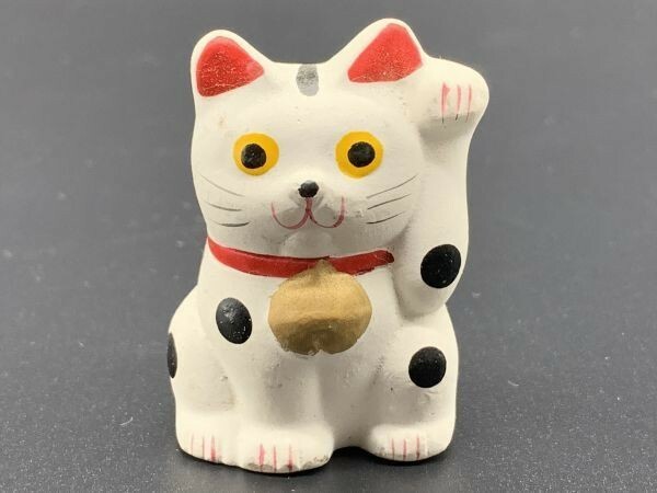 【土人形】　古玩具　『招き猫』　伝統工芸品/郷土玩具/縁起もの/コレクター品　定形外可　　M0105C