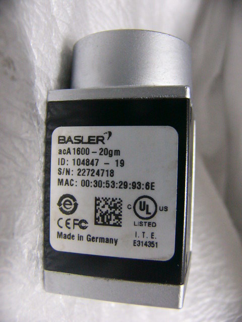 ★動作保証美品★ Basler acA1600-20gm GigEカメラ 200万画素モノクロ Cマウント FA産業用