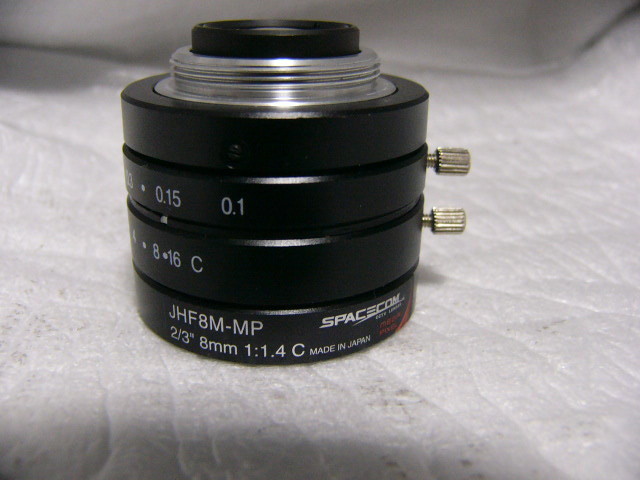 ★未使用に近い★ SPACECOM JHF8M-MP Cマウントレンズ 8mm 1:1.4 2/3" メガピクセル対応