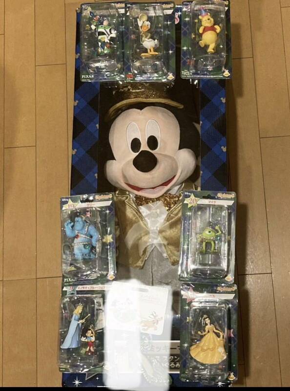 貴重非売品セット　ディズニーDisney クリスマス　オーナメント7点　+ ラスト賞　BIG!ミッキーマウス ゴージャススタンディングぬいぐるみ