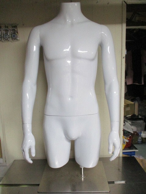 E990/紳士 メンズ 腕 スタンド付き トルソー 白 ホワイト 約1Ｍ40cm 店舗 ディスプレイ マネキン