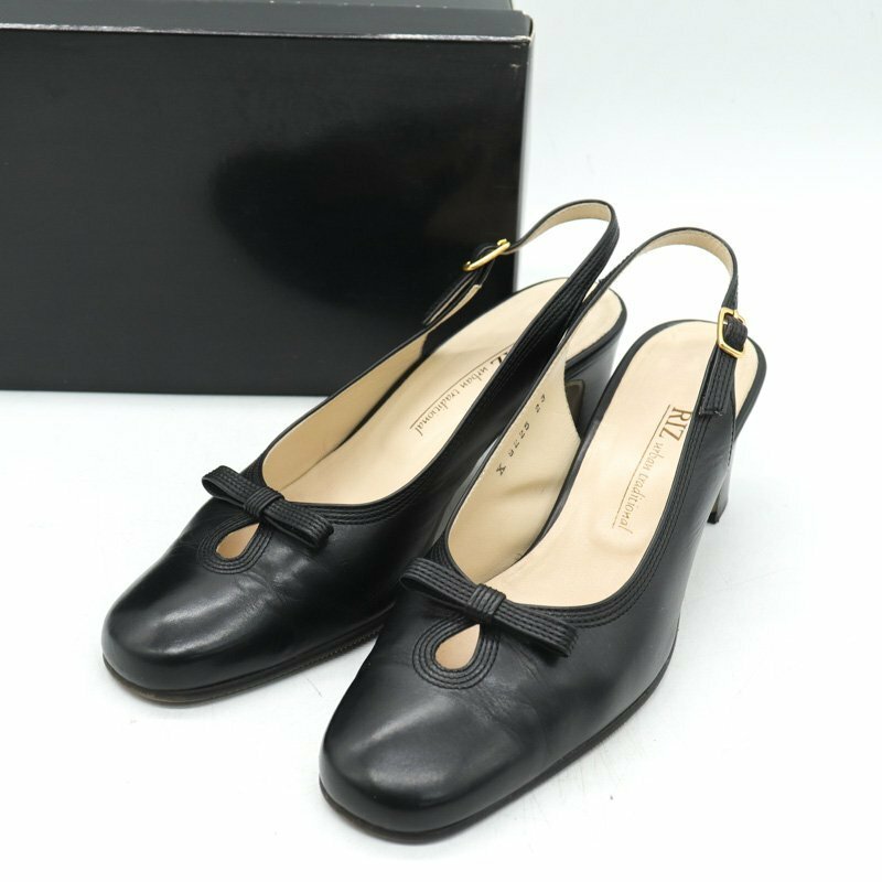 リズ ラフィーネ パンプス 本革 レザー 靴 シューズ 日本製 黒 レディース 23cmサイズ ブラック Riz raffinee