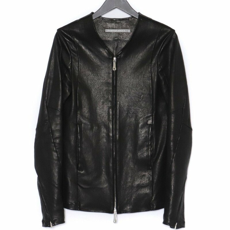 FranCisT_MOR.K.S. Hi-Tension Stretch Lamb Leather V ZIP-UP Jacket 2 ブラック ML2581 フランシストモークス レザージャケット 桜井和寿