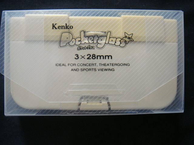 Kenko・ケンコー／＜Pocketglass/ポケットグラス(折り畳み双眼鏡)3×28mm*イエロー＞□彡『展示品』