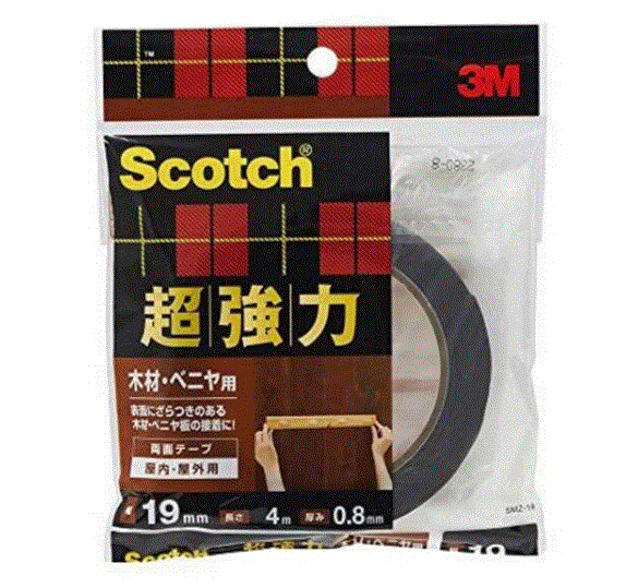 ３Ｍ スコッチ 超強力両面テープ 木材・ベニヤ用 １９ｍｍ×４ｍ SMZ-19 4549395875177