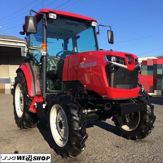 茨城 三菱 トラクター GM552D 自動水平 54.4馬力 稼働2時間 4WD 倍速 パワステ キャビン 取説 ※本機のみ 新車 未使用 ノキログ