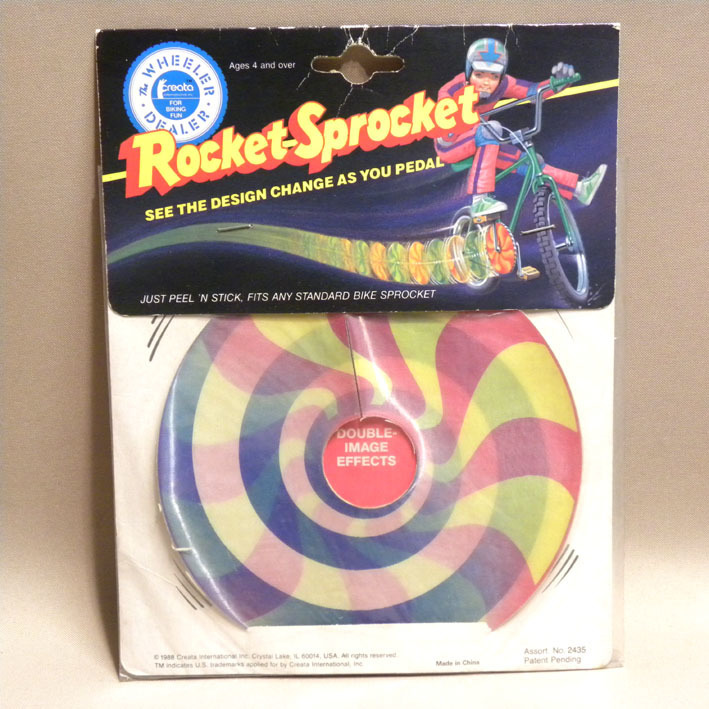 【未開封 新品】1980年代 当時物 自転車 アクセサリー Rocket Sprocket (古い 昔の ビンテージ レトロ 飾り デコレーション チェーンリング