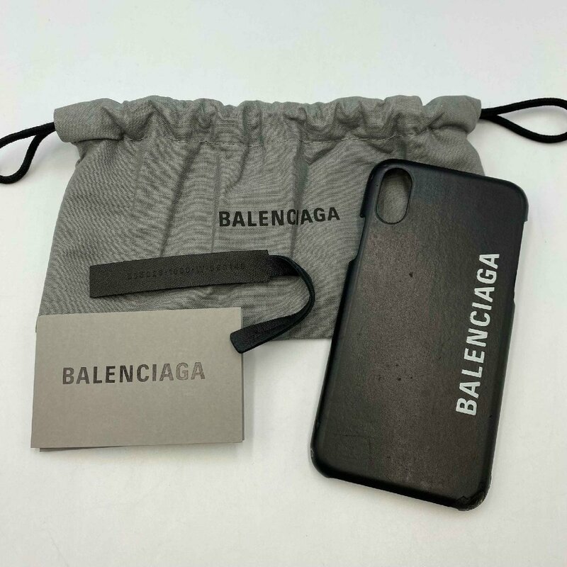 バレンシアガ iPhone X ケース＜ケース＞ BALENCIAGA ケース カバー ブラック ロゴ 小物 ブランド メンズ レディース