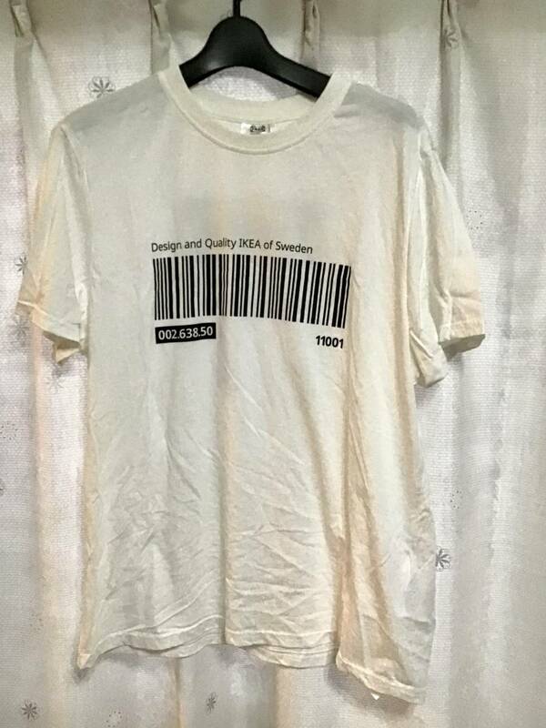 美品【IKEA/イケア】半袖Tシャツ/L★★ホワイト★レディース★USED