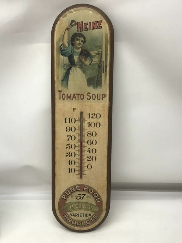 【60年代】アメリカ レトロ 温度計　ハインツ　HEINZ トマトスープ缶　室温計　華氏　 アンティーク ビンテージ