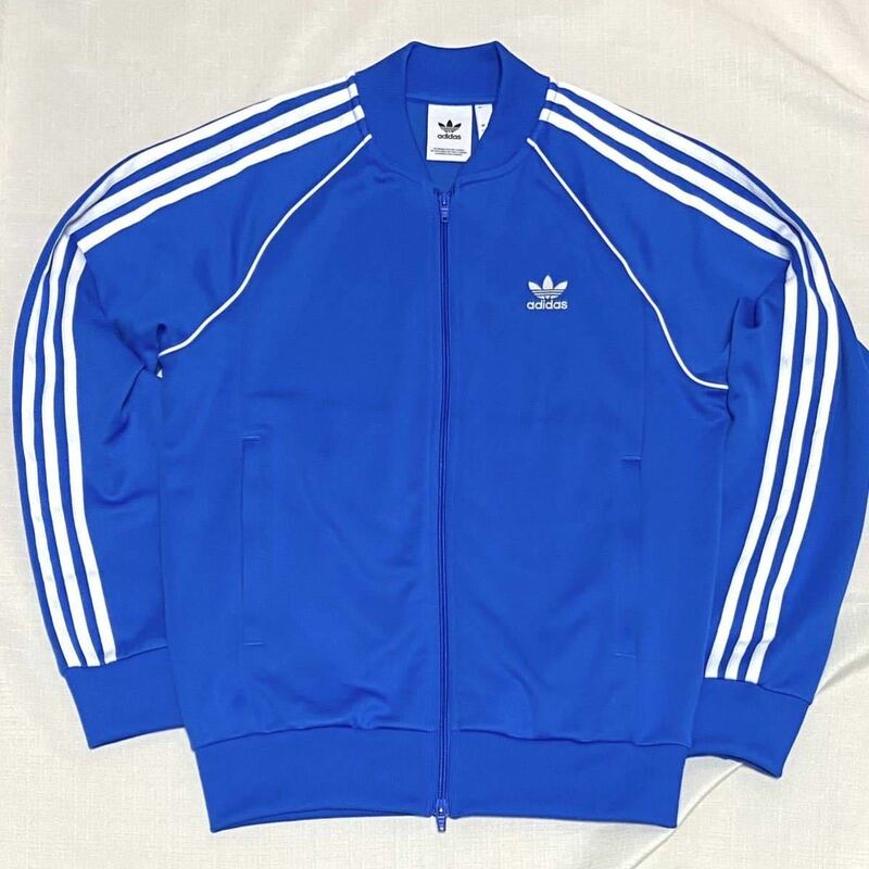 美品レア色 adidas オリジナルス ATP 復刻 ブルー 白 トレフォイルロゴ トラックジャケット ジャージ トラックトップ 正規品アディダス SST