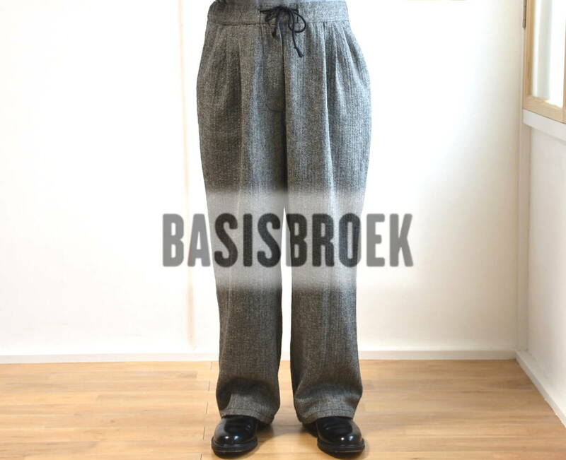ベルギー製　BASISBROEK｜バシスブルック 3タック・ウールイージーパンツ size3