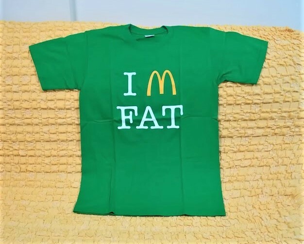 I’ｍ FAT★おもしろＴシャツ★ギャグＴシャツ★グリーン★緑★Ｌサイズ★コットン１００％★激安★