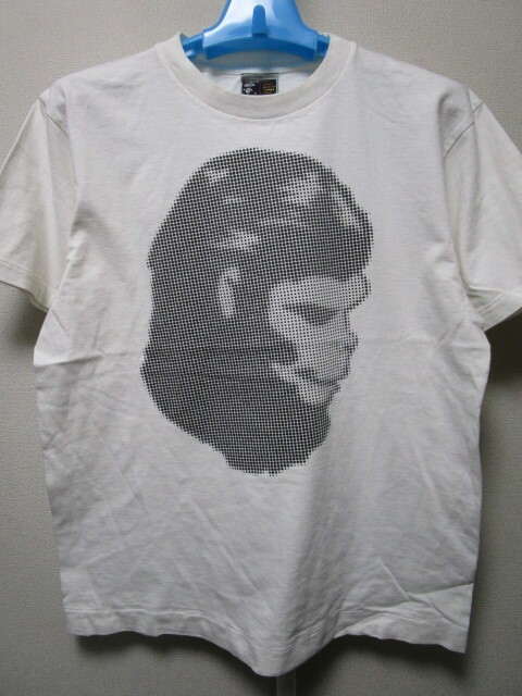 BAPE　ドット猿顔　プリントTシャツ・L（エイプa bathing ape猿の惑星半袖Ｔシャツ初期ビンテージ裏原系NIGO）
