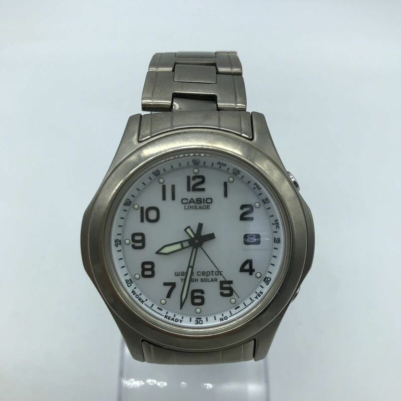 CASIO カシオ リニエージ LIW-100TDJ タフソーラー電波 デイト ホワイト文字盤 3針式 メンズ 腕時計 動作品