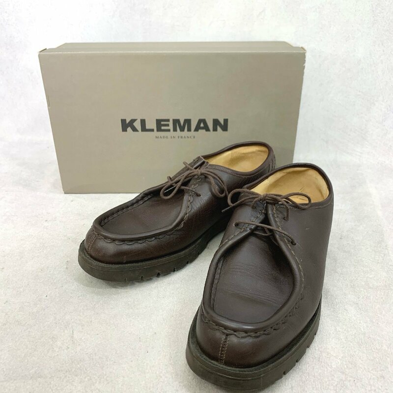 美品 KLEMAN クレマン 02476 PADROR PADRE パドラー パドレ チロリアン レースアップ シューズ 革靴 レザー メンズ ブラック 42 約27cm 靴