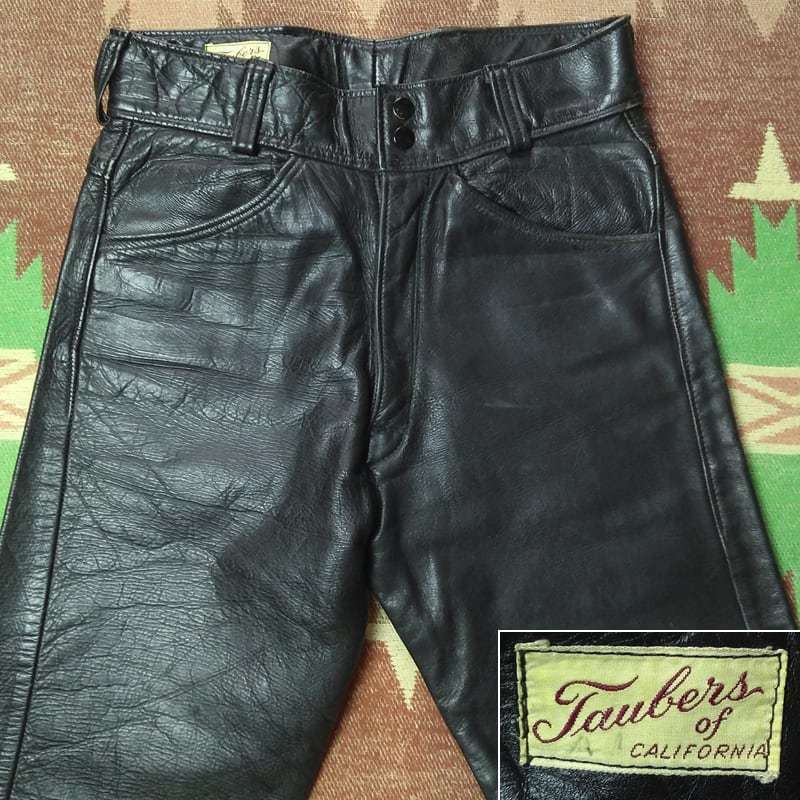 ジーンズ型 【TAUBERS】 50s Leather Pants/ 50年代 レザー パンツ モーターサイクル バイカー ライダース ホースハイド ビンテージ 40s60s