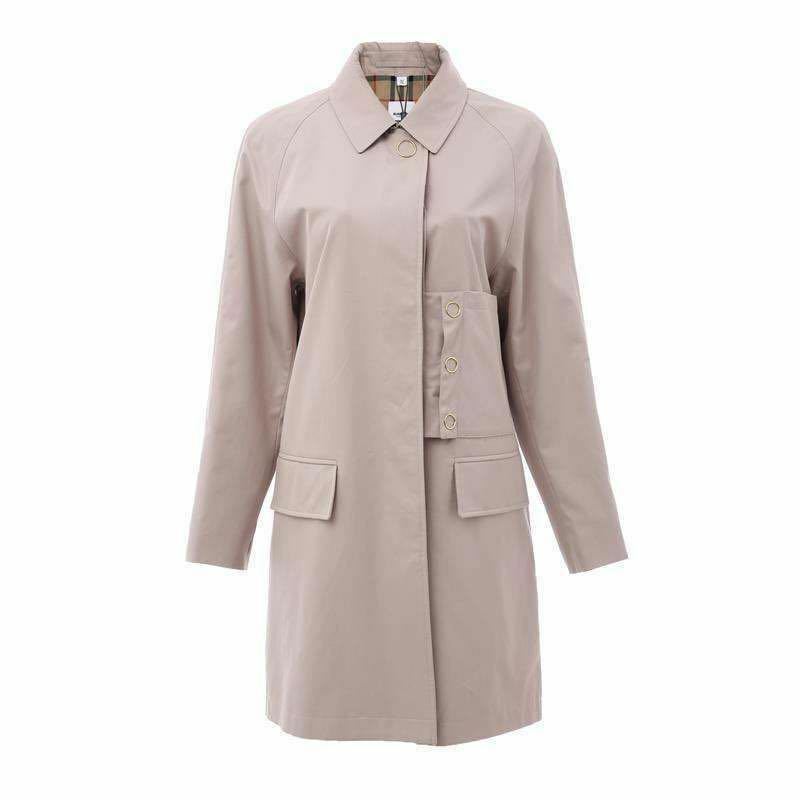 【送料無料】【新品】BURBERRY バーバリー Cotton Gabardine Car Coat カーコート ピンク IT40 ステンカラー ノバチェック