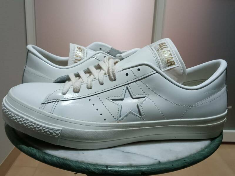 新品 廃盤 converse コンバース ワンスターOX レザースニーカー 26.0cm 白 白 初期 日本製 JAPAN製　旧タグ